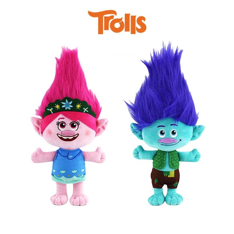 Trolls Band Together Plüschtier Entzückende Zeichentrickfigur 30 cm Höhe Junge mit blauem Haar und Mädchen mit rosa Haar Perfekt für Kinder im Alter von 7-14 Jahren