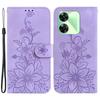 For Realme Note 60x 4G/C63 4G/C61 4G/Narzo N63 4G Stand Case Lily Flower Imprint Leather Phone Cover