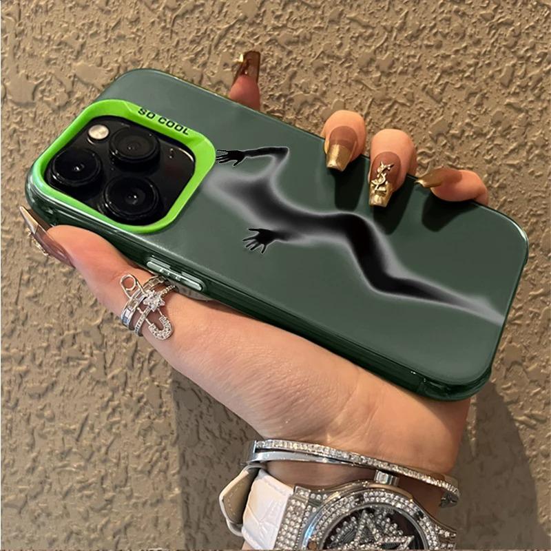 Sexy Phantom Style Phone Case for iPhone 16 15 14 13 12 11 Pro Max XS X XR 8 7 Plus  Plating Matte Shockproof Back Cover