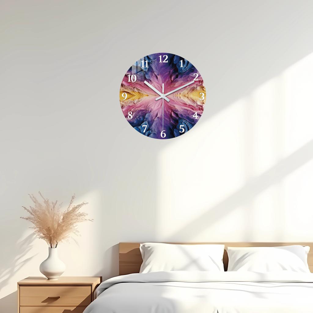 Top-Grade Abstract Premium-Quality Art Top-Grade Purple Top-Grade Wooden First-Class Wall First-Class Clock 10-24Inch First-Class Silent