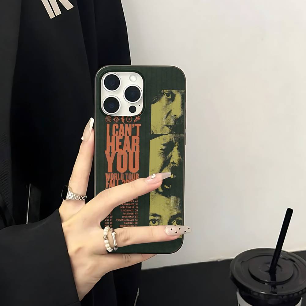 P-Pierce The Veil Band Phone Case Corrugated Pattern Phone Case For iPhone 17 Air 16  Plus Pro Max Matte Shockprooof Cover