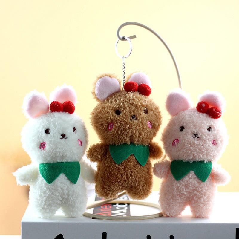 1Pcs Cute Little Bear Little Rabbit Plush Toy Cartoon Keychain Decorative Bag Pendant Children'S Gift
