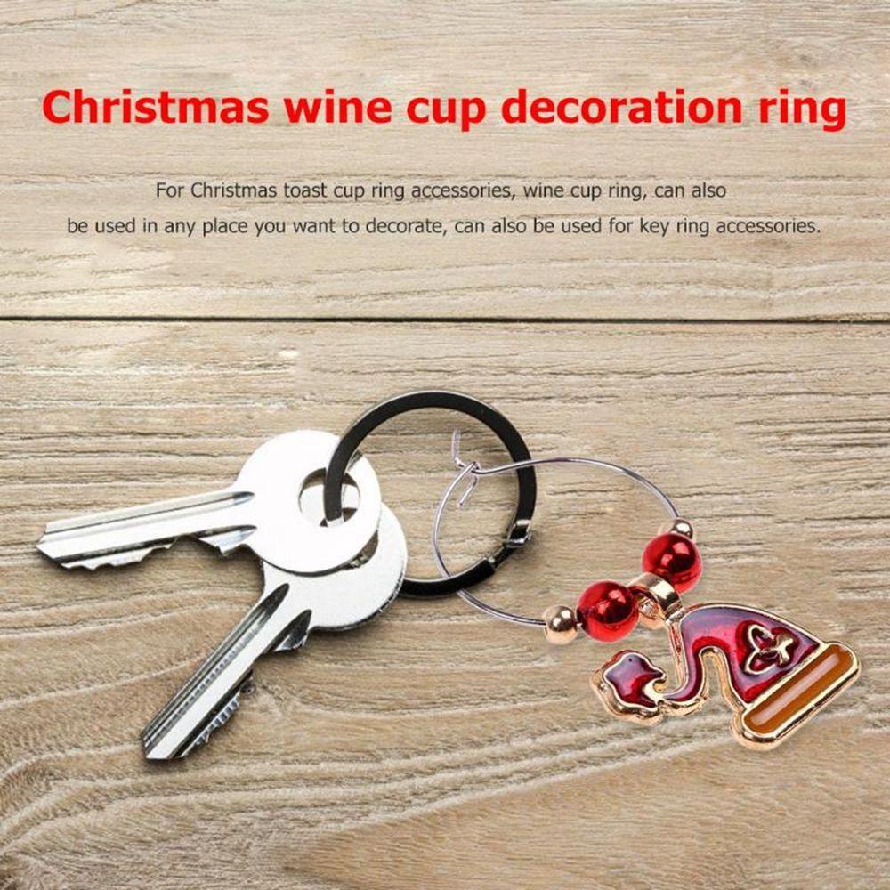Table Decoration Xmas Marker Christmas Pendants Christmas Decoration Party Accessories Wine Rings