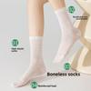 Sock with Loose Cuffs That Don't Pinch The Feet. Made of Mulberry Silk. Summer Ultra-thin Style. Breathable. White Mid-calf Pile Socks.