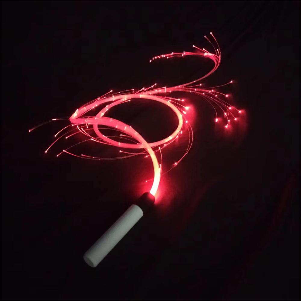 LED Fiber Optic Whip 360degree Swivel Super Bright Light Night Party Disco Dance Whip