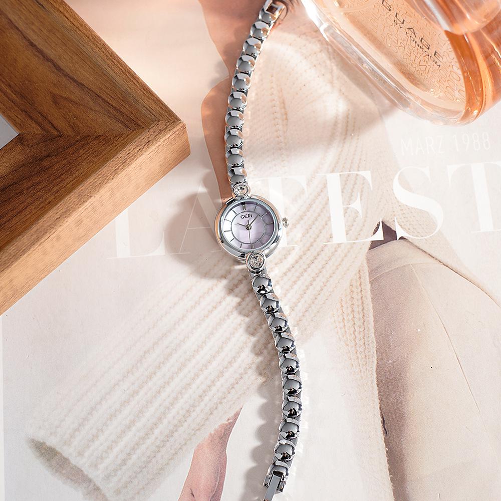 Gedi Luxury Mother-Daughter Mother-of-Pearl Quartz Watch with Alloy Bracelet – Waterproof and Exquisite Design