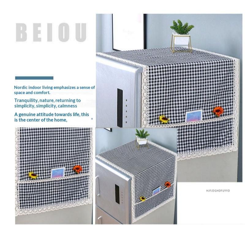 Dust Cover Nordic Style Refrigerator Dust Cover Multi Purpose Household Appliance Dust Cover With Storage Bag Single-Door Type