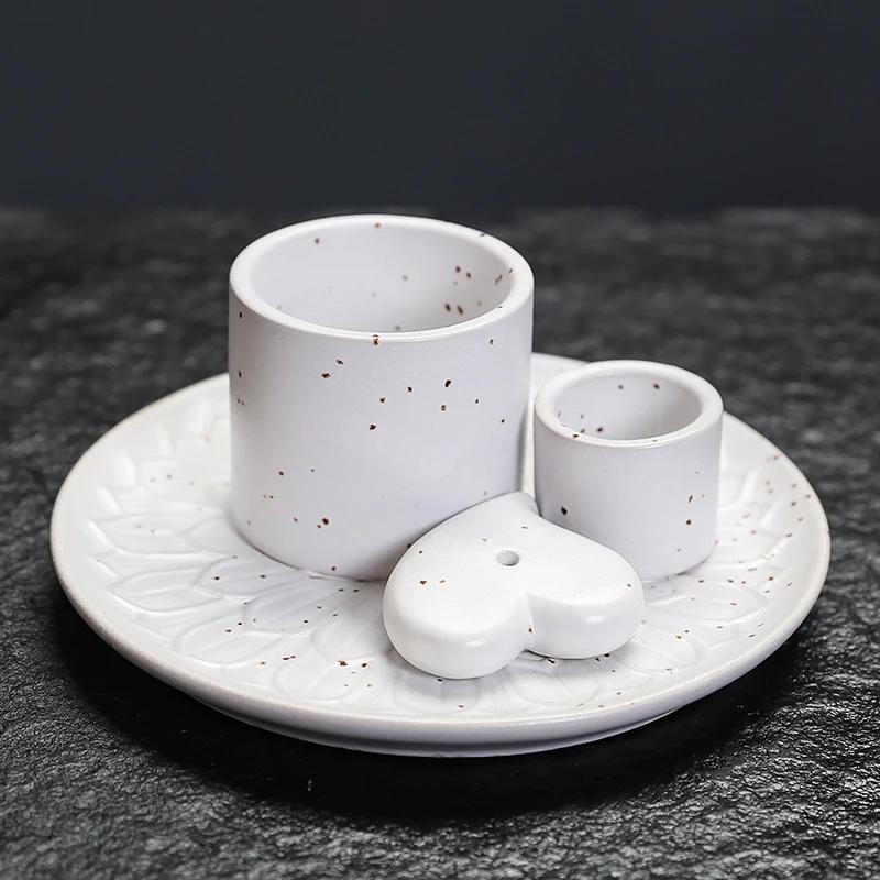 1 Stück Keramik Räucherstäbchenhalter Multifunktional 4-in-1 für Palo Santo Salbeistifte Kerzen & Kristalle Ideal für Weihnachten