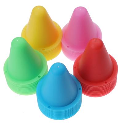Rubonarie Mini Marker Cones, Color Cones, Pylons, for Inline Skating, Soccer, Dribbling, and Futsal, 5 Colors, 50-Piece Set (Colorful)