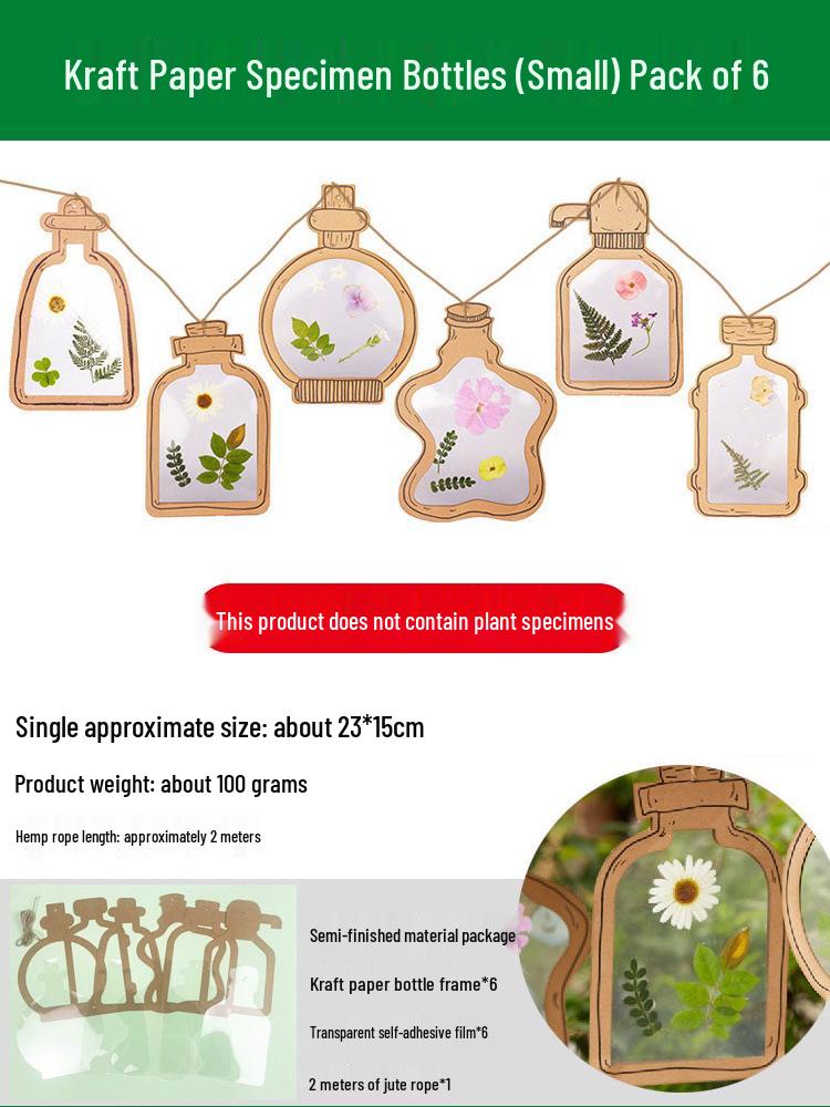 Handmade Transparent Bottle Embossing Film for Spring Plant Specimen Bookmarks