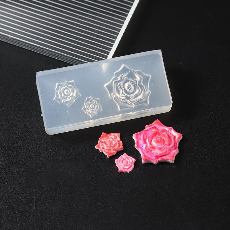 5D Flower Mold Nail Carving Mould Stencils Plumeria Flower Spring Nail Art Decorations Manicure Template Diy Manicure Decor Tool