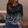 Women's T-shirt 3D Petals Falling Print Fashion Long Sleeve Round Neck Regular Top Holiday Weekend Spring and Autumn Clothing