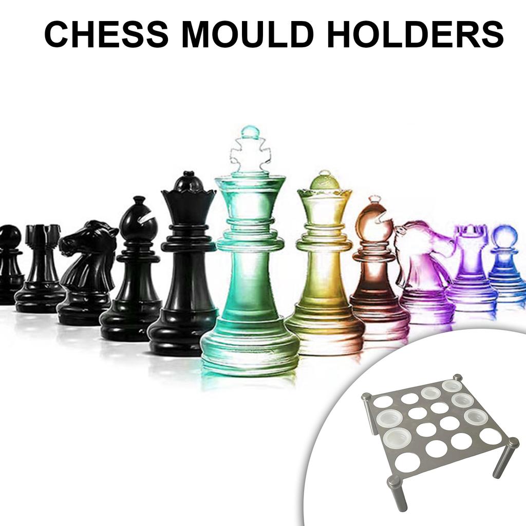 Resin Chess Set Silicone Mold Accessory Metal Chess Item Holder Chess Display Stand Silicone Chess Making Moulds