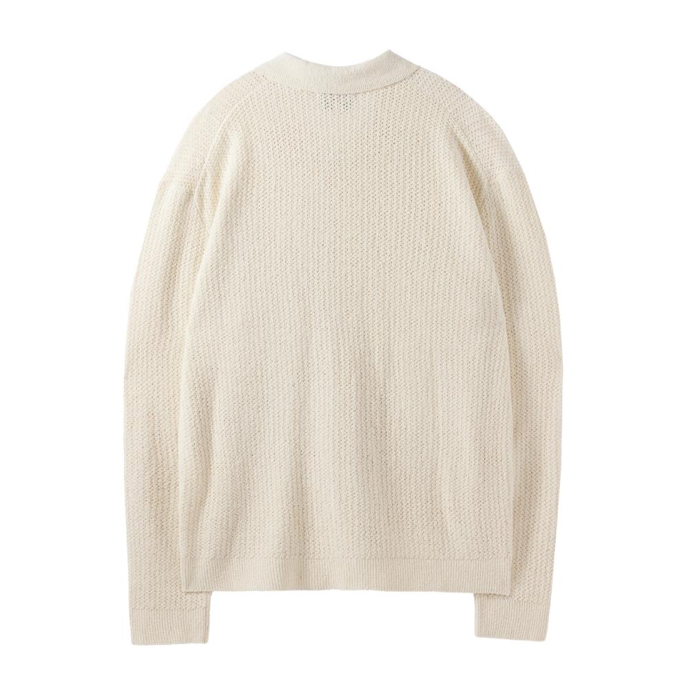 Brompton London Collar Neck Cardigan - Ivory (P242Mcd512)