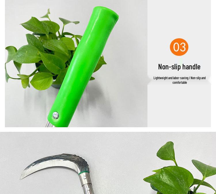 Thickened Manganese Steel Sickle for Home Use - Ideal for Cutting Grass, Wheat, Rice, and Corn with Short Handle