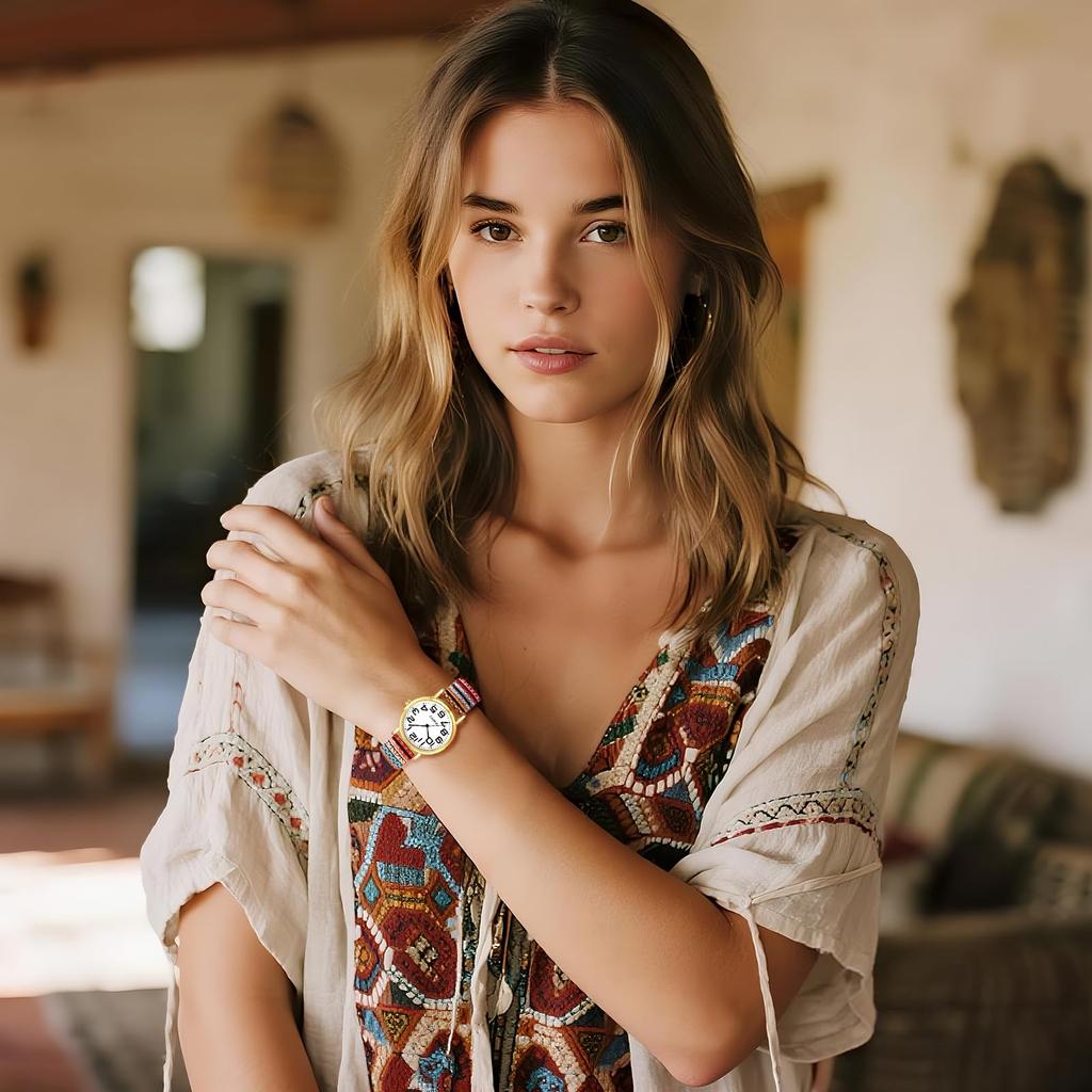 Women's Watch with Stainless Steel Strap, Analog, and Waterproof Design: Bohemian Antique Fashion Accessory - Perfect Valentine's Day or Christmas