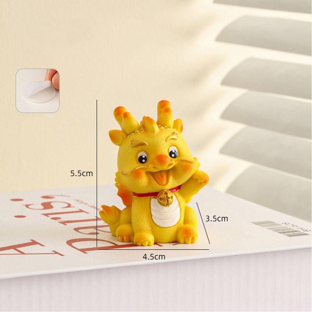 Office Desk Accessories Golden Dragon Figurine 2024 Dragon Year Mini Resin Craft Home