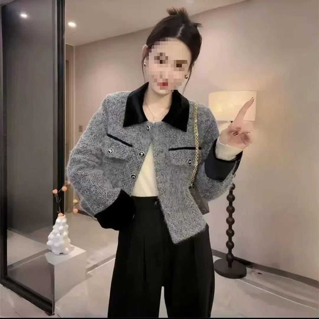 

R6O2025 Elegant A/W French-Style Petite Coat with Thick Lining S 85-100