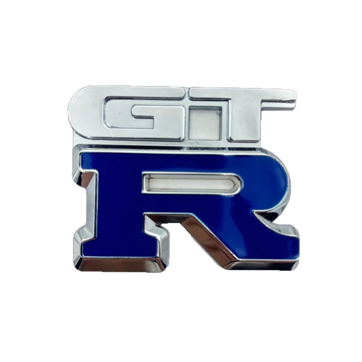 

3D Metal GTR Emblem: Rear Trunk Decorative Sticker for Car Modifications срібний/синій