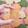 8Pcs Cat Cookie Mold Set Cartoon Cat Claw Fish Bone Shape Cookie Stamp Fondant Cake Decoration Tools 3D Hand Pressure Plastic