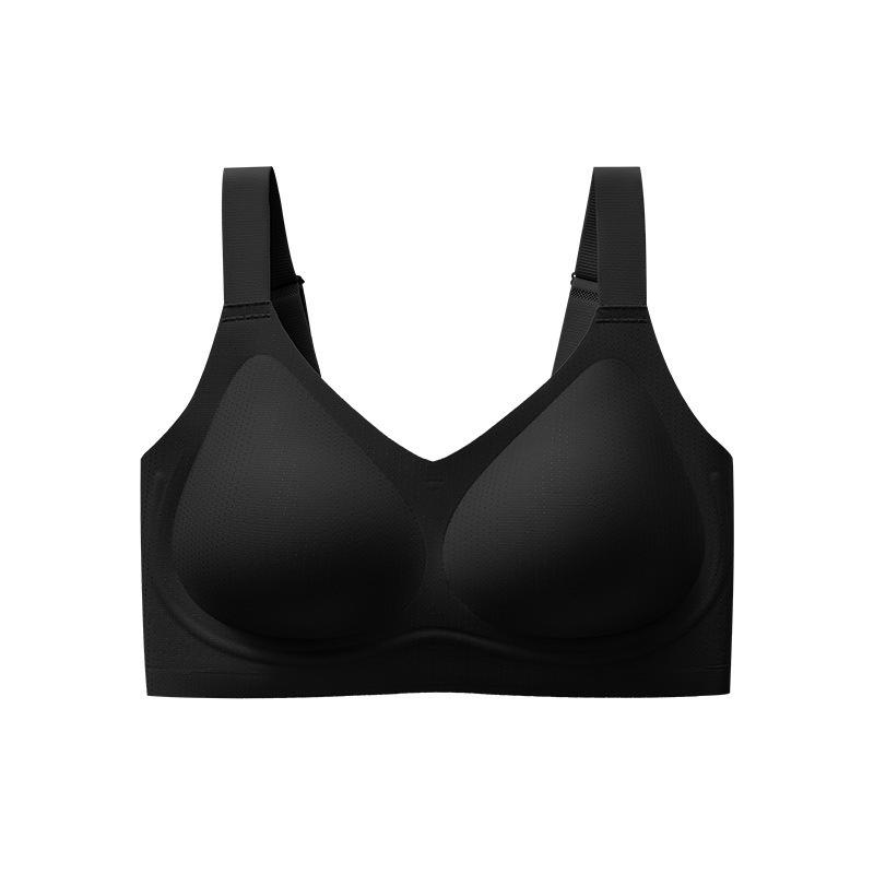 Women s Plus Size Seamless Soft Support Wireless Bra, Comfortable Push Up Full Coverage Bra for Large Bust M чёрный