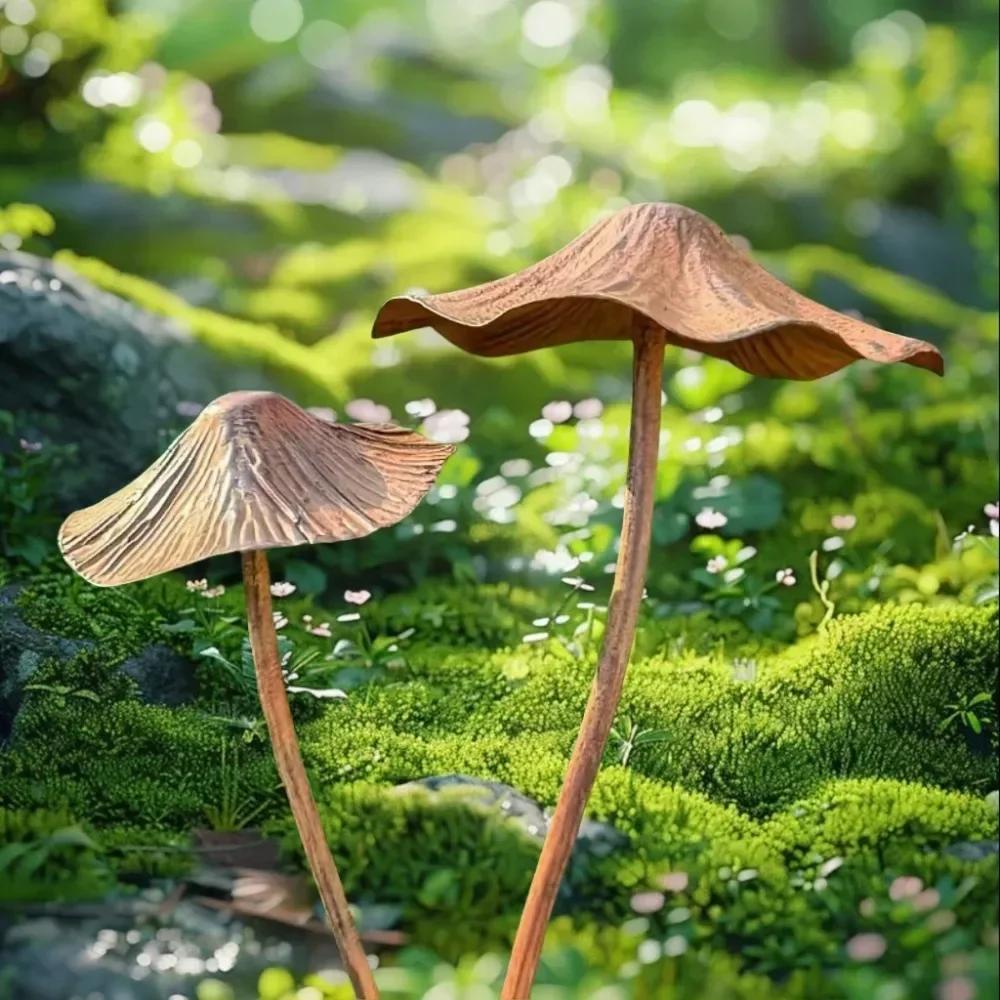Retro Garden Decoration Metal Rusty Mushroom Halloween Decoration Metal Rusty Mushroom Plaque Garden Decoration Set Lawn