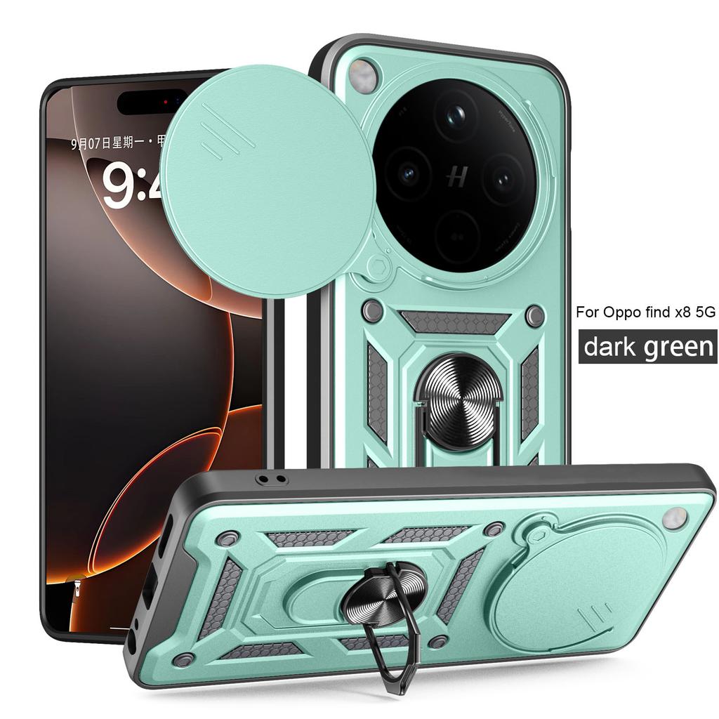 For OPPO Find X8 Case Oppo Find X8 Pro Cover  Find X8 Pro Magnetic Ring Holder Armor Phone Case Slide Camera Protect Back Cover