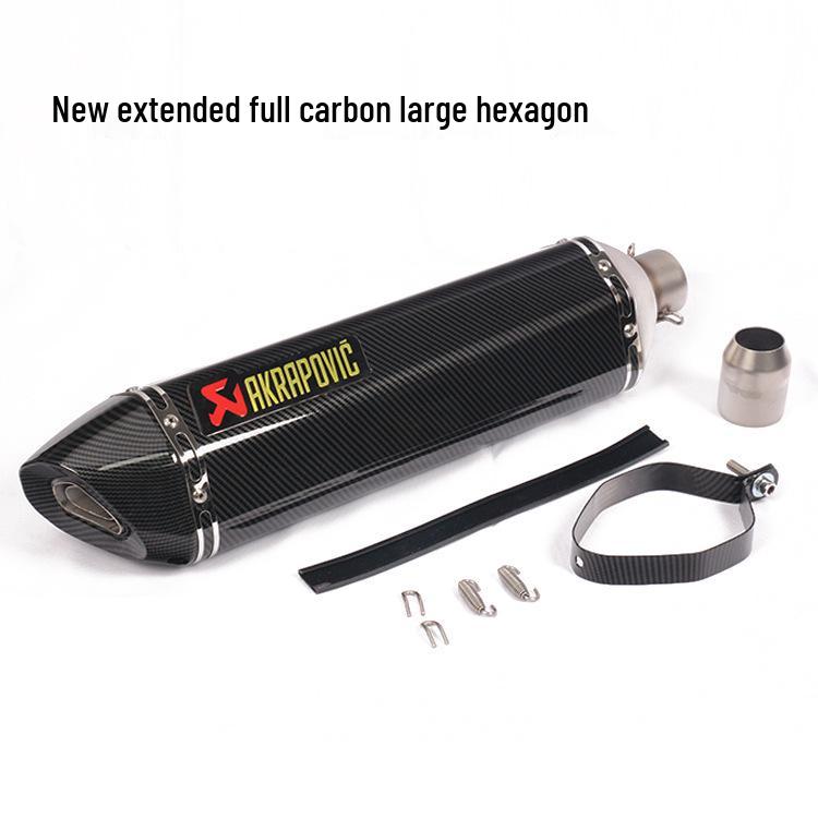 Huanglong Motorcycle Carbon Hex Exhaust for 600NINJA, 400CBR, 500R3, R25, GSX250