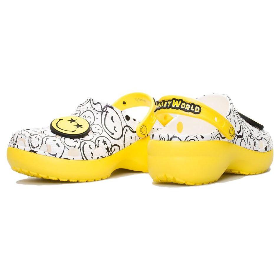 Crocs Smiley X  Classic Clog Comfortable Versatile Clogs Women Clogs White Yellow 207980-94S