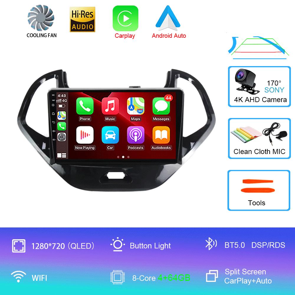 Android 14 For Ford FIGO 2015 2016 2017 2018 Car Radio Multimedia Video Player Navigation GPS 5G WIFI Carplay Auto 360 Camera