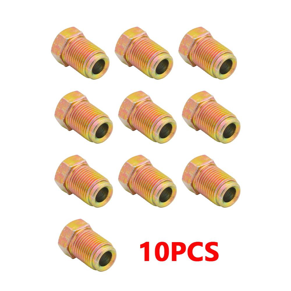 M12mm X1mm Metric Nuts Cylinder Fittings Silver Unions Master 3/16' Pipe Brake Cable Connector Condition