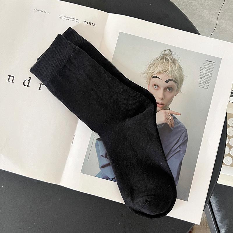 Women's Pure Cotton Breathable Mid-Calf Socks - Sweat-Absorbent, High Elastic, Anti-Pilling, Seamless, Postpartum Versatile Socks