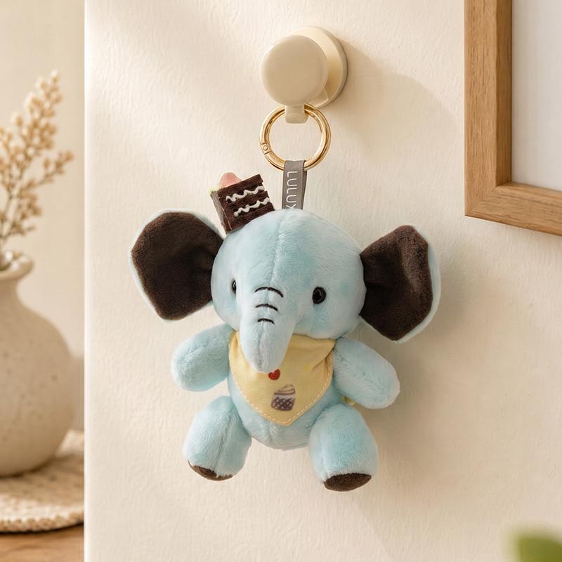 13Cm Elephant Plush Pendant Stuffed Cute Colorful Eli Yellow Green White Pink Zoo Animal Kawaii Keyring Decor For Bag Gift
