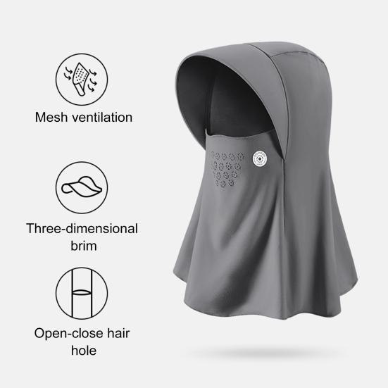 Women's UV Protection Balaclava Hat Summer Ice Silk Full Face Helmet