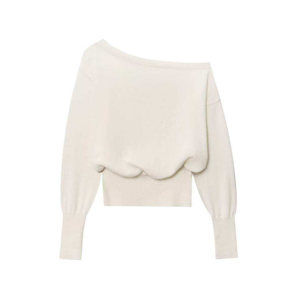 European and American style, new women's clothing, foreign style American off-shoulder loose and slim one-word shoulder primer sweater