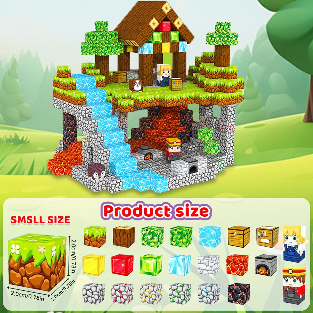 80/100/140 ST Magnetiska Byggklossar Lava Skattjakt Set för Ålder 3+ DIY Modell Barn STEM Pedagogisk Sensorisk Leksak