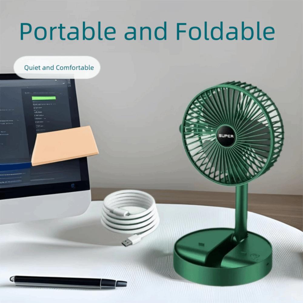 Foldable Mini Electric Fan Super Quiet Small Fan Portable Desktop Fan  Student Dormitory