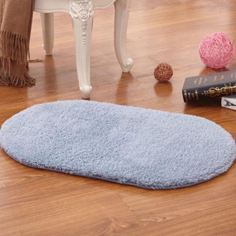 Tapis uni style européen en laine d'agneau pour salon, salle de bain et chambre à coucher