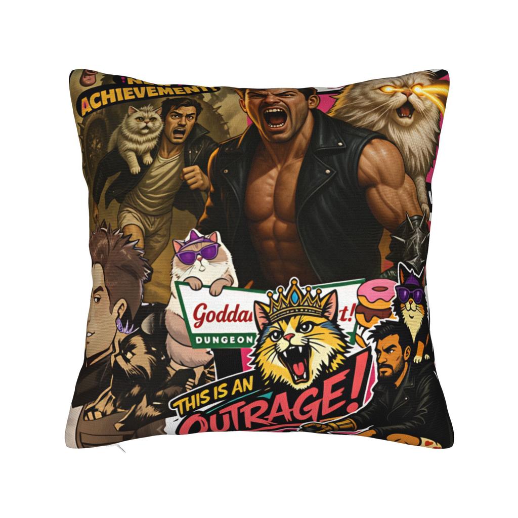 Dungeon Crawler Carl Pillow Cover Vintage Pillow Case For Sofa Home Decoration Comfy Cushion Cover Birthday Present