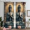 2pcs, Curtains&Window Treatment 2D Plane Printing Buddha Versatile Polyester (without Rod) Gifts Perfect for Bedroom, Kitchen,