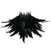 Feather Costume Neck Accessory with Lace Trim, Cosplay Capes Shoulder Wrap, Gothic Pull-On Collar for Party Photos and Stage Styling Appeal
