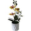 Plastic Orchid Arrangement Designed To Complement Both Daylight and Artificial Illumination Without Glare or Washout