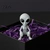 Realistic Alien Sculpture 3D Printed Statue, Sci-Fi UFO Sculpture, Funny Sitting Figurine, Creative Ornament for Home Office Desktop Shelf Workstation
