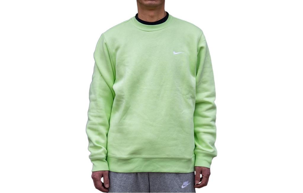 Nike Sweatshirts Men's Neon Green Crew Neck Moderate Regular 916609-383