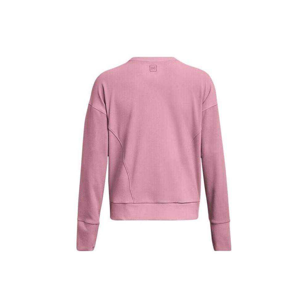 Under Armour Solid Color Sports Casual Training Fleece Pullover Sweatshirt Women Tops Pink 1379880-697