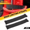 2X Black Door Limiting Check Strap For Heavy Duty Jeep Wrangler CJ YJ TJ JK JKU