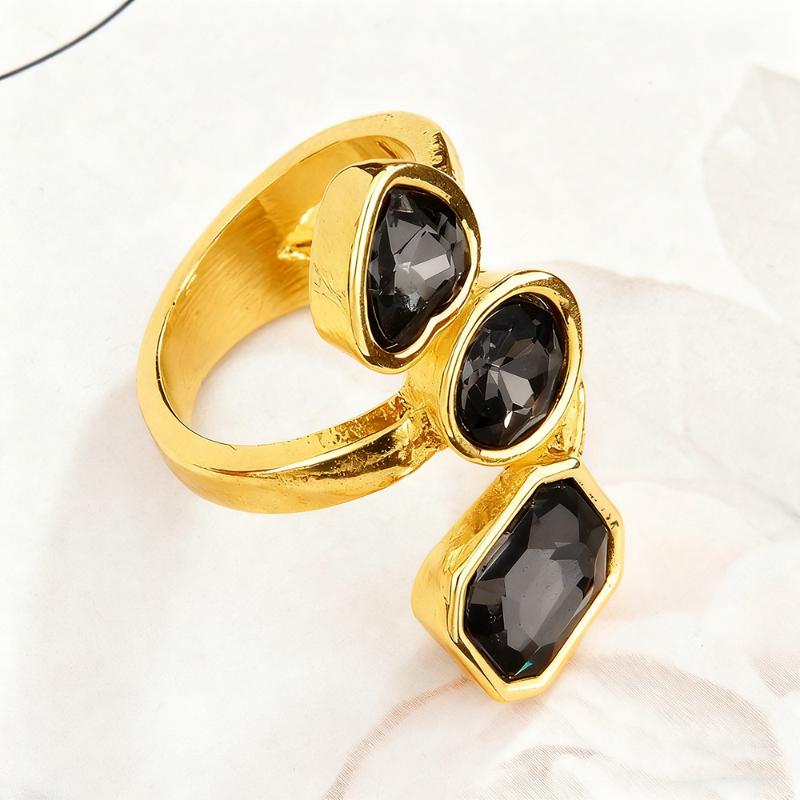 Minimalist Rhinestone Open Ring For Women Korean Fashion Geometry Adjustable Knuckle Ring Party Jewelry Lady Gift