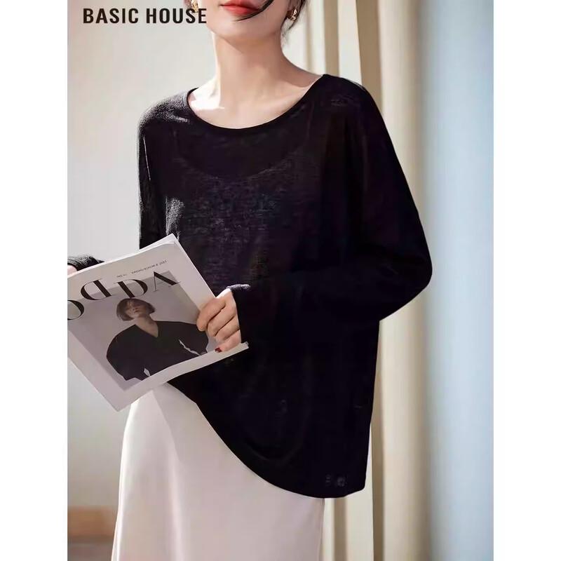 

Basic House Women s Ice Silk Long Sleeve Backless Sun Protection Top One Size