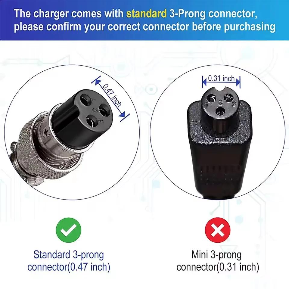48V 54.6V 2A Electric Scooter Charger Lithium Battery Charger For Smartgyro Speedway, Kugoo M4/M4 Pro, Hitway H5/H5 Pro, UrbanGlide E-Cross Pro, JOYOR
