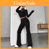 Women Casual Sweatsuit Set With Knit Paneling For Spring